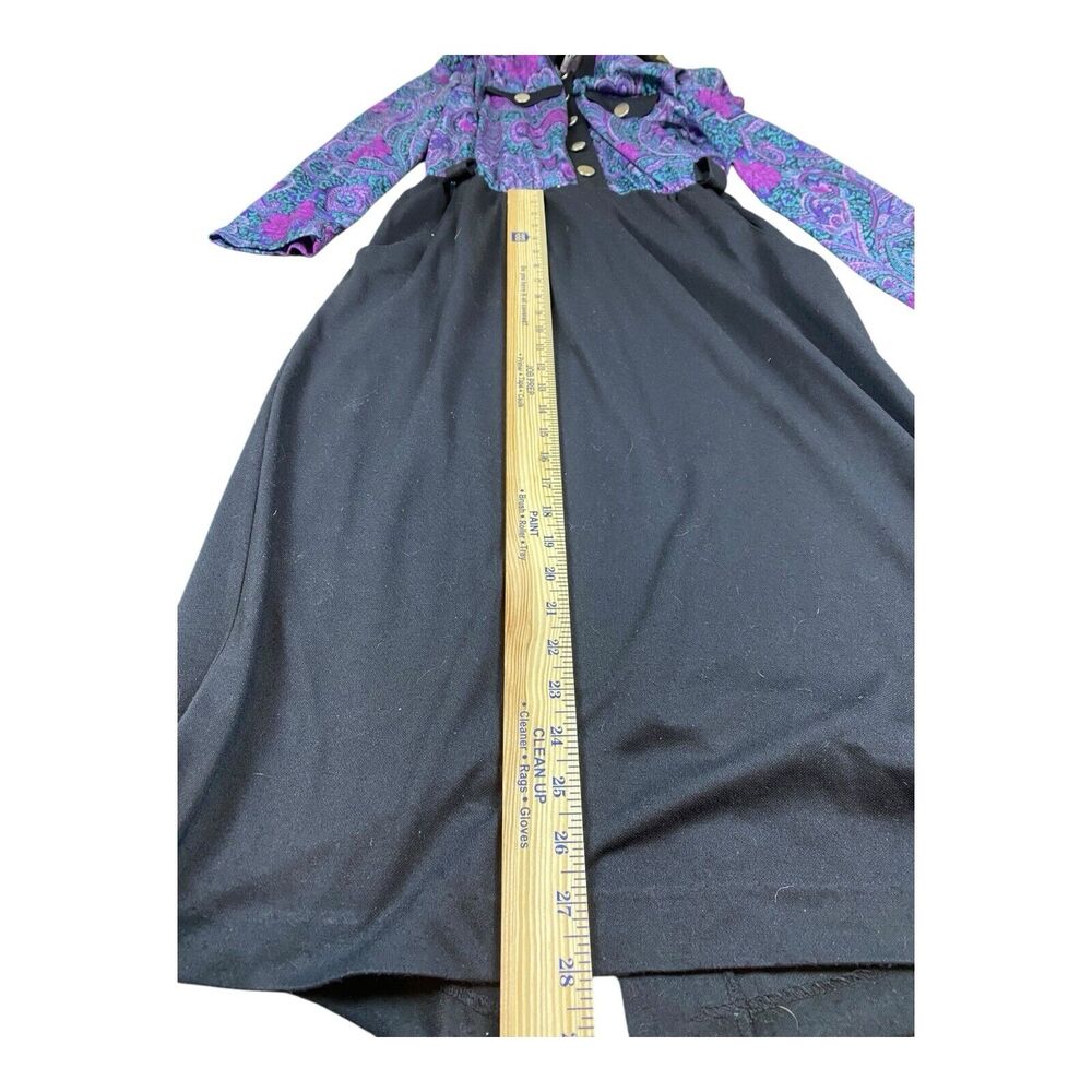 Vtg 90's Purple Paisley Floral Midi Dress Size 12 S/MED Retro Bold Buttons USA - Picture 8 of 11